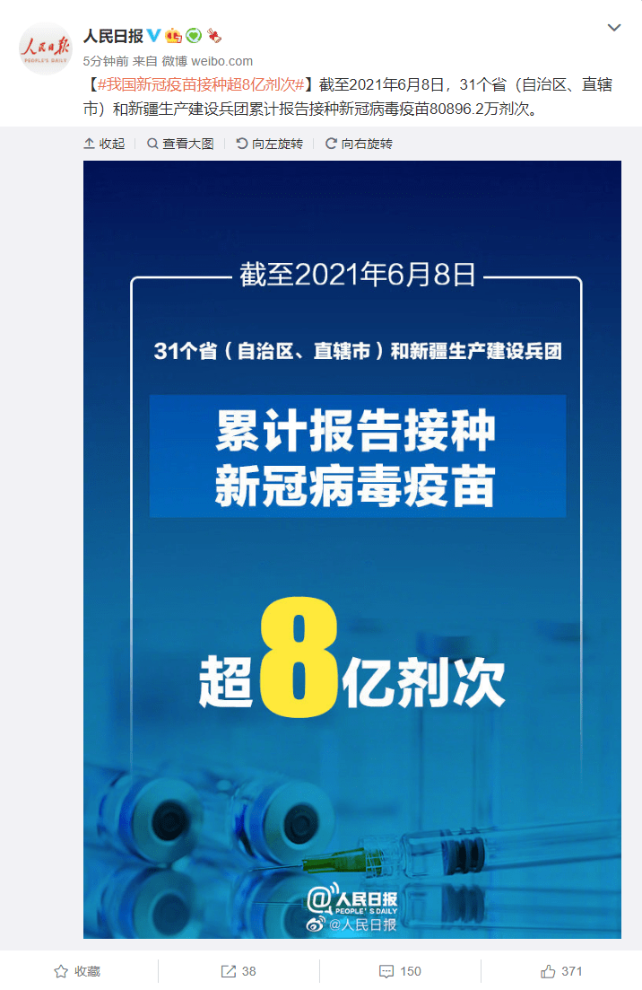 全国新冠疫苗接种最新进展